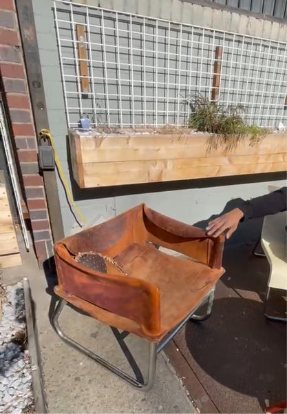 Rodney Kinsman Style Tubular Leather Sling Chair