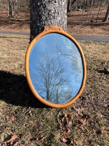 24x31" tall antiques solid oak mirror