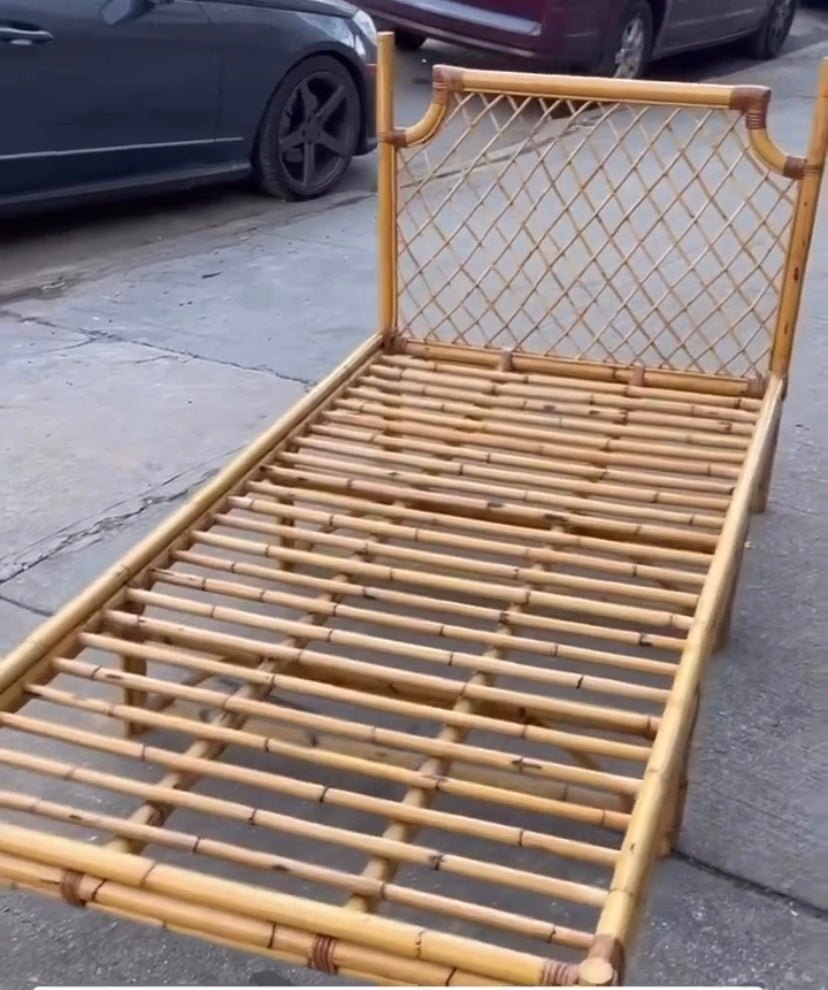 VINTAGE BAMBOO TWIN BED FRAME