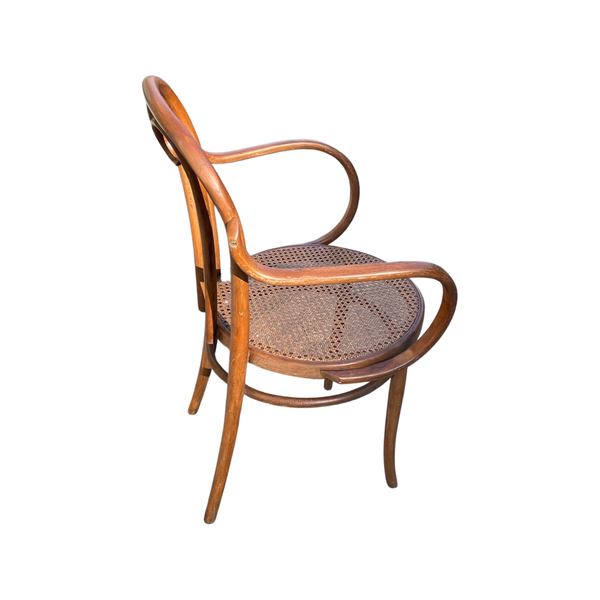 Thonet Bentwood Sweetheart Cane Chairs With Arms  (Priced Individually)