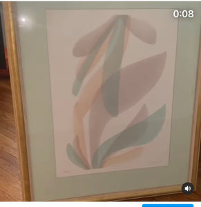 PASTEL SILK SCREEN FRAMED AND MATTED
