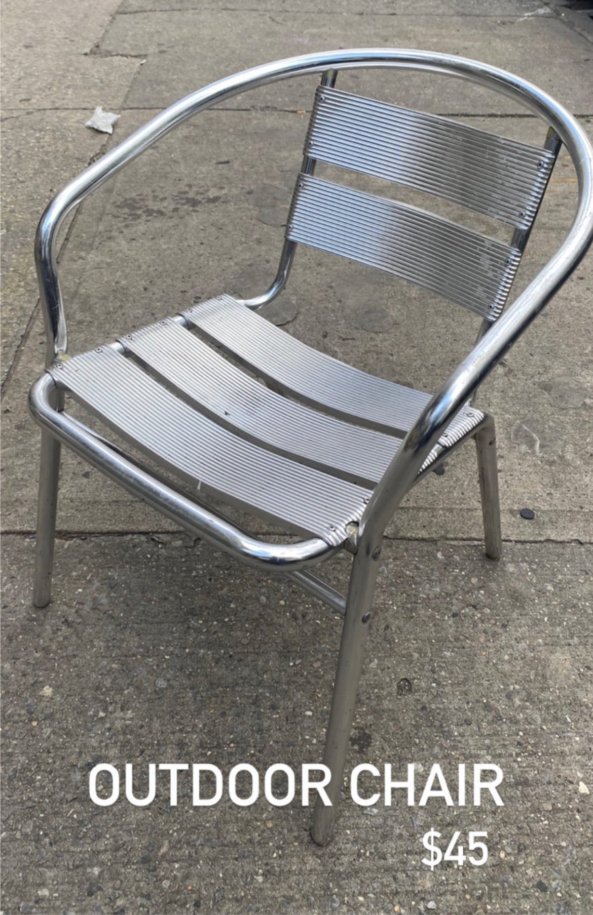 Chrome Aluminum Outdoor Chair