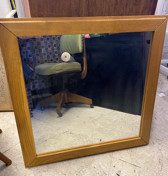 Wood Framed Square Mirror - 30x30”