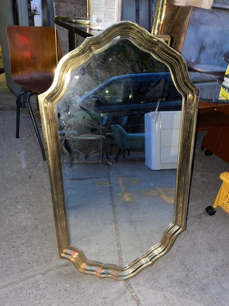 Solid Brass Hollywood Regency Mirror 21x38” tall