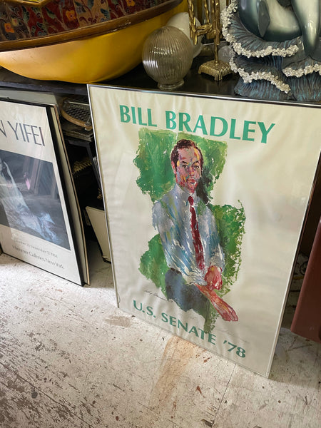 Leroy Neiman Framed Signed Bill Bradley Print