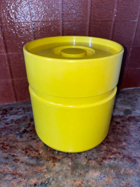 Vintage Heller bright Yellow Ice Bucket and Cup set