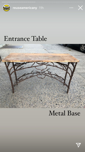 Rustic Metal and Barn Wood Entrance Table