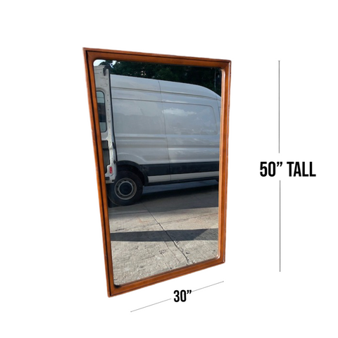 Mid Century Walnut Mirror - 30x50” tall