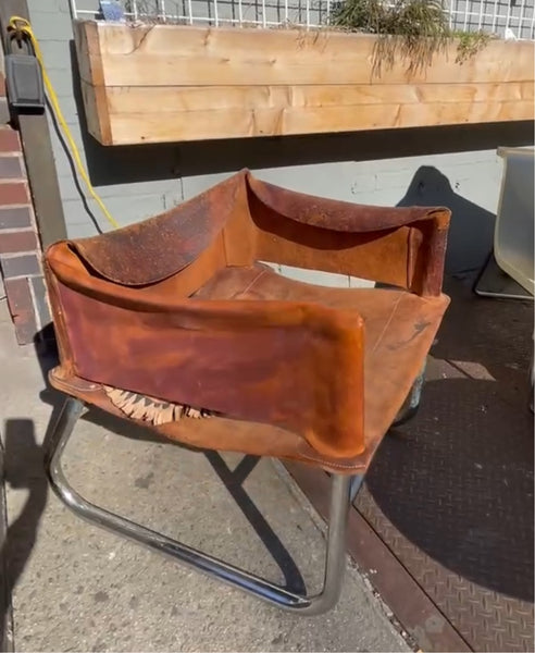 Rodney Kinsman Style Tubular Leather Sling Chair