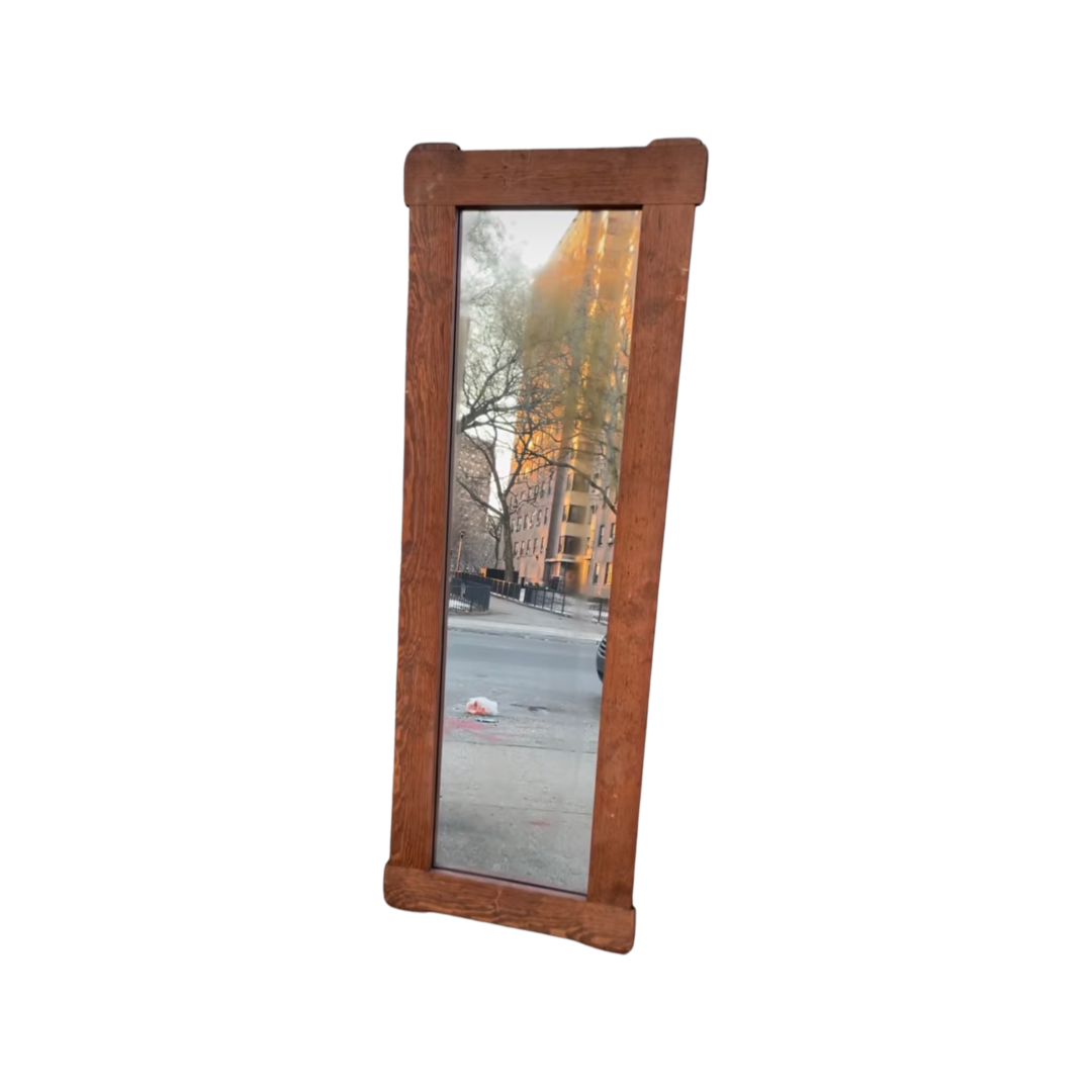 Raw Wood Framed Full Length Floor Mirror