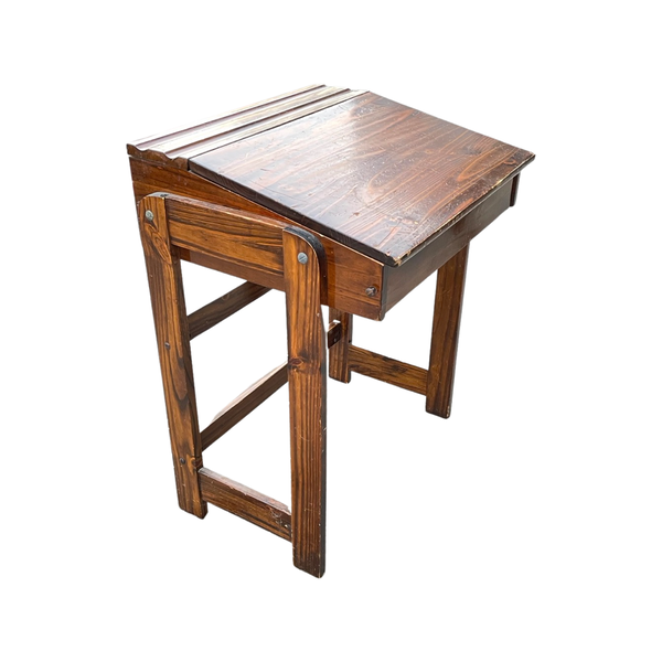 Vintage Industrial Solid Wood School Desk