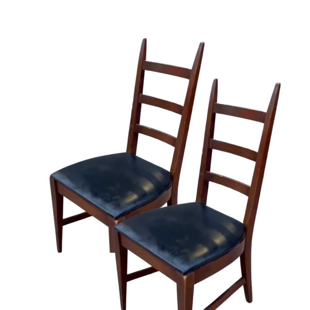 Pair of Mid Century Ladder-Back Dining Chairs