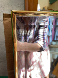 Gold Beveled Edge Framed Mirror 31x41” tall